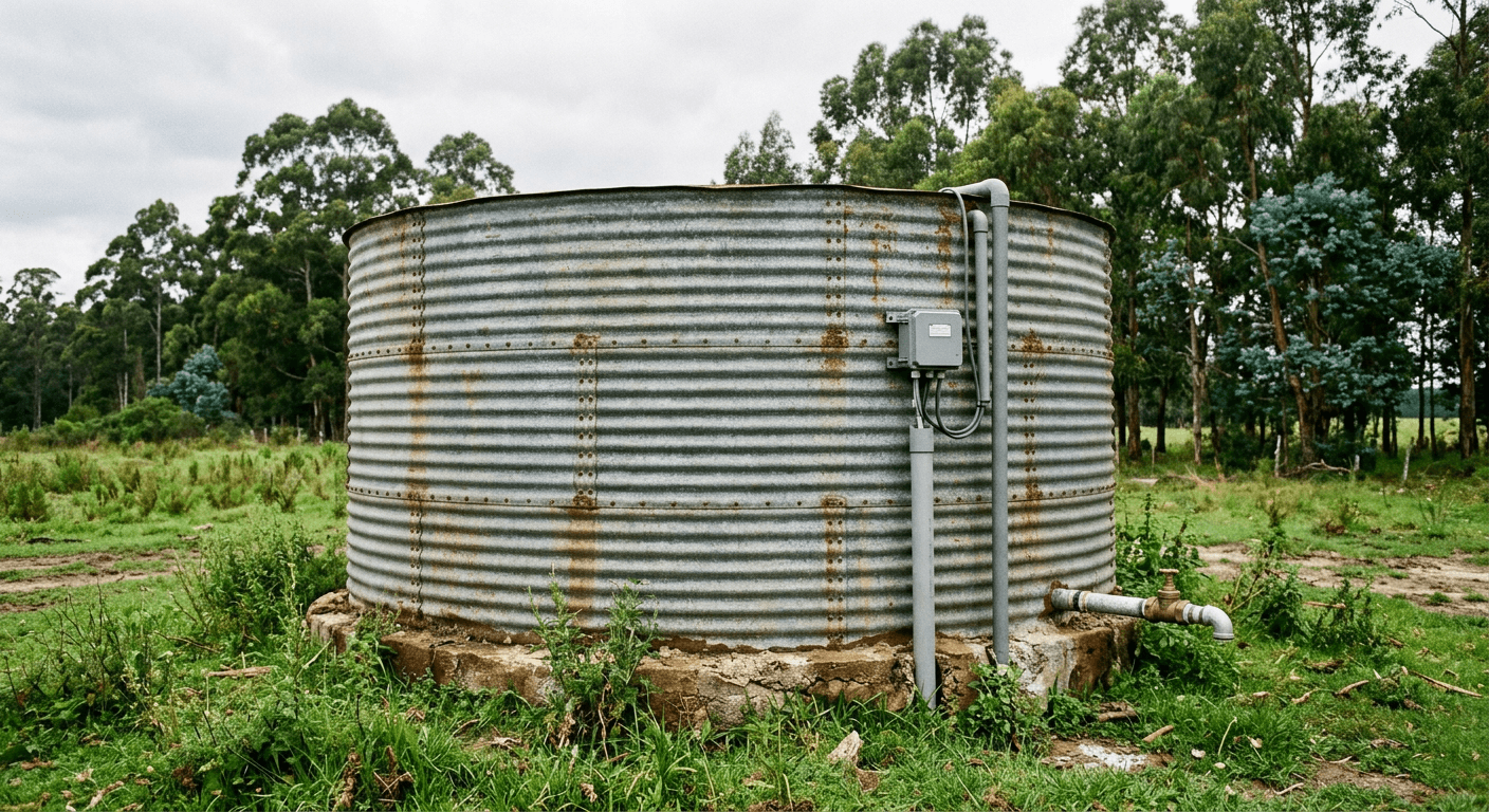 Tanque de reserva de agua con sensor de nivel